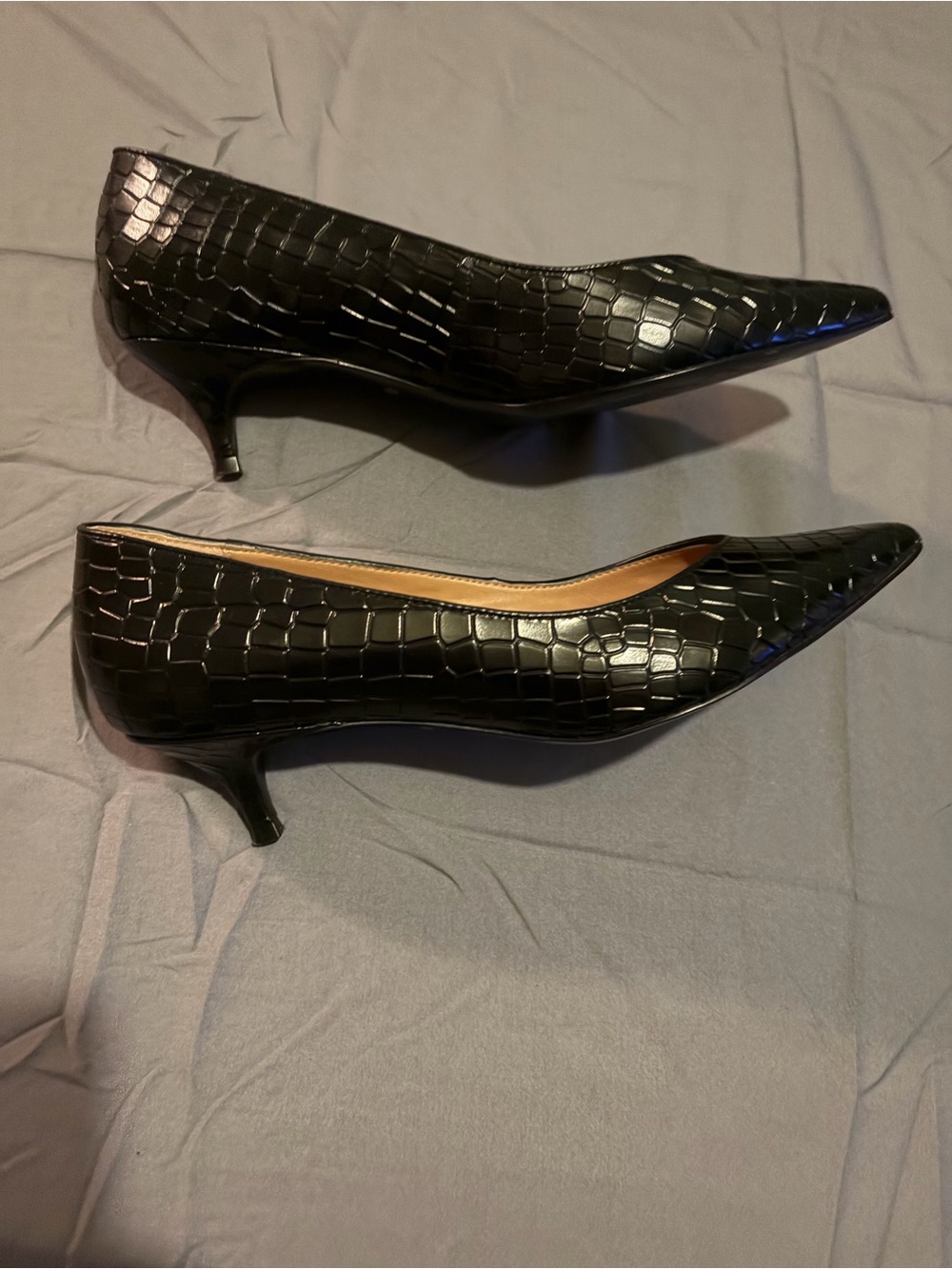 Vionic Josie Black Croc-Embossed Pointed-Toe Kitten Heels size 11 - Picture 11 of 15